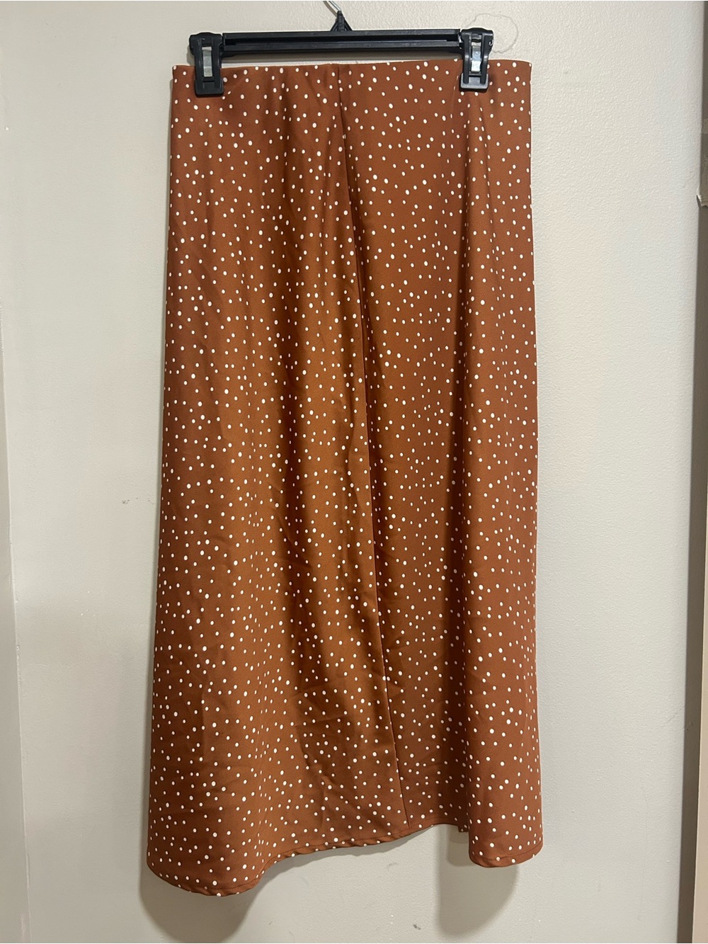 Target Brown Polka Dot Midi Skirt Slit High Rise Size M - Picture 7 of 10